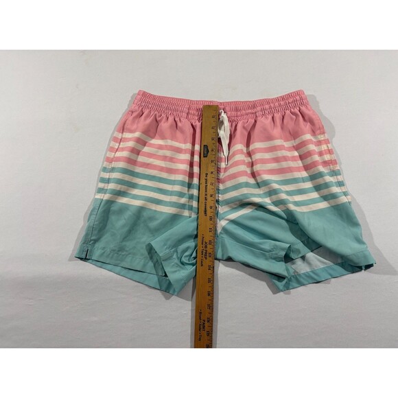 Chubbies Swim Trunks Adult Mens Pink White Blue Stripe Mesh Line 5.5" Shorts XL - Picture 4 of 8